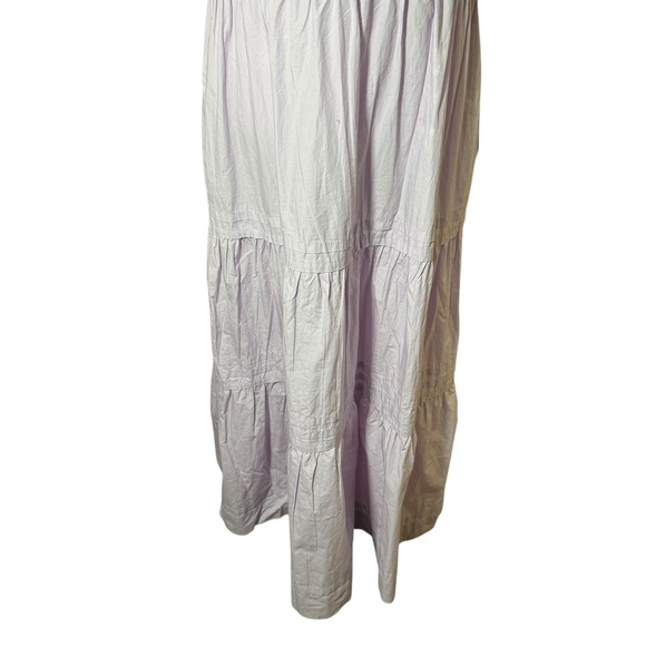 Quince 100% Organic Cotton Poplin Tiered Maxi Dress Pastel Lilac Size Large NWT - Picture 12 of 16